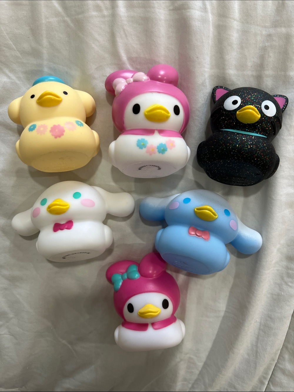 Sanrio My Melody & Friends Squishy Set - Pink, Blue, Yellow, White, Black